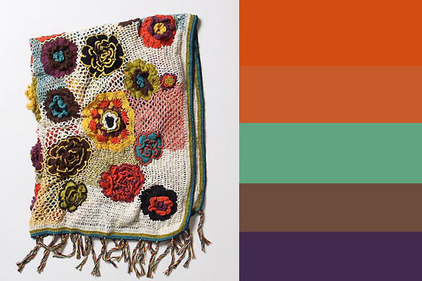 Green & persimmon palette