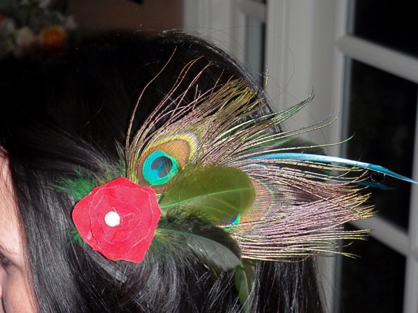 Peacock hair piece