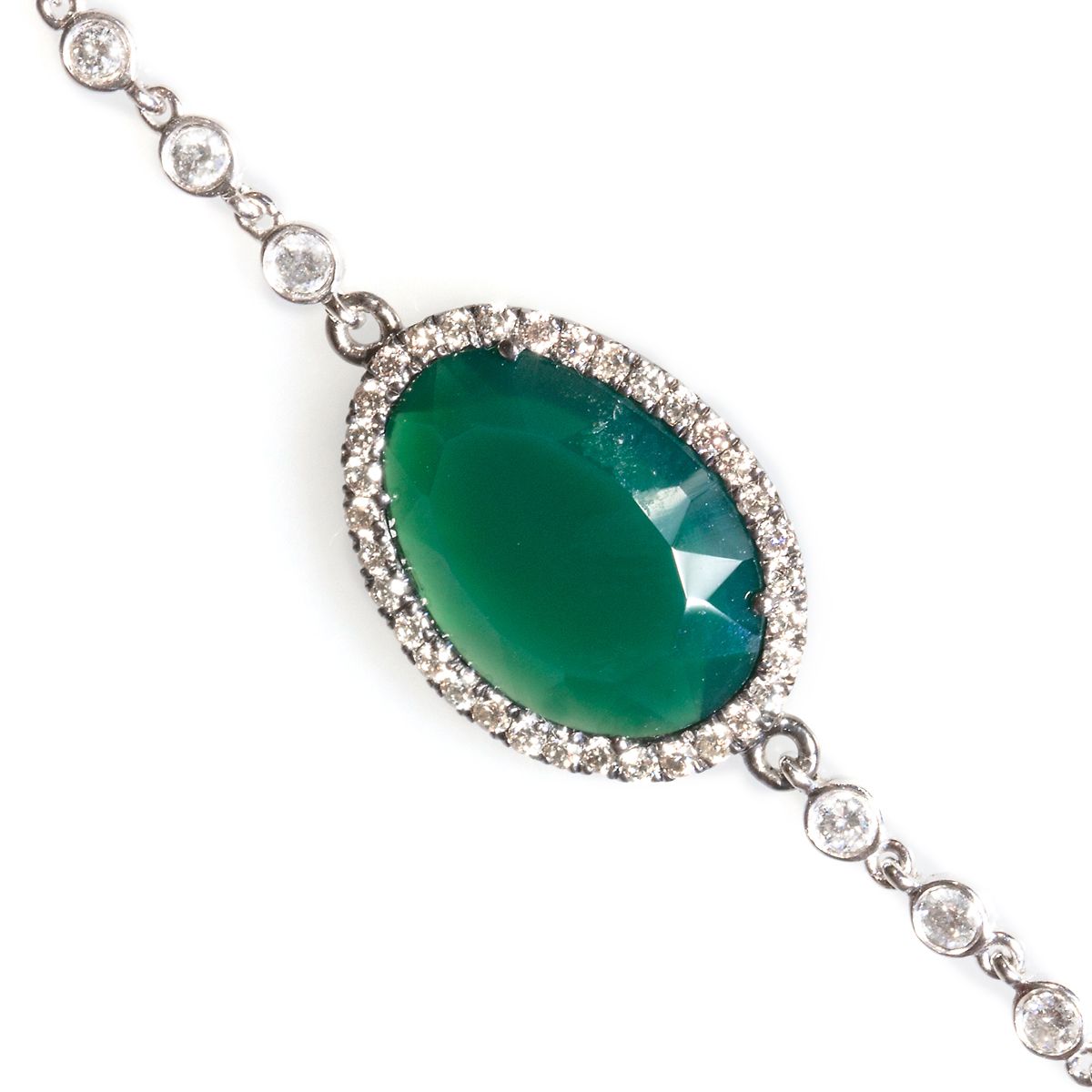 Harold Stevens Green Agate Bracelet
