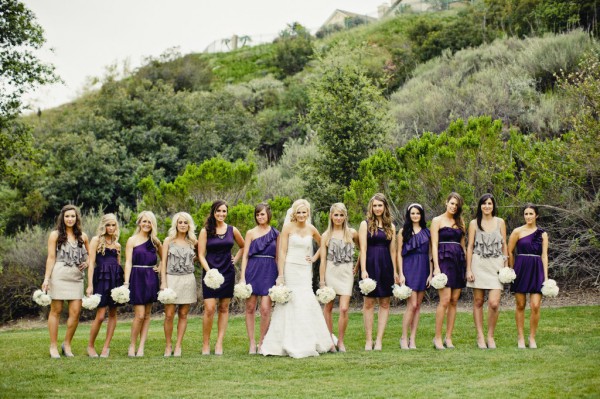 different color purple bridesmaids dresses