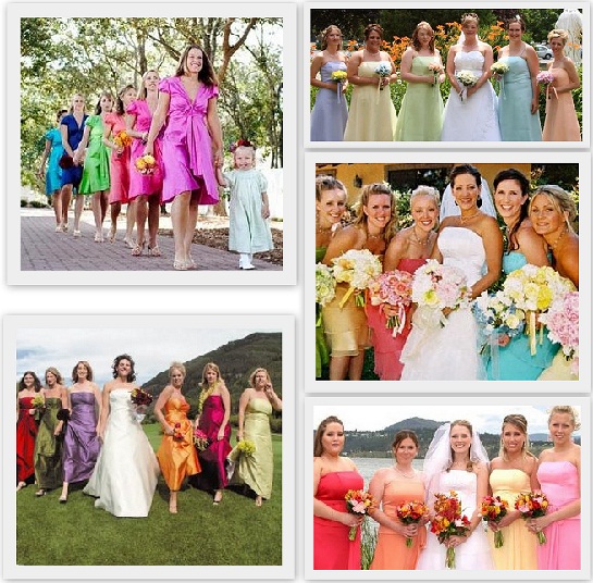 multicolor bridesmaids dresses