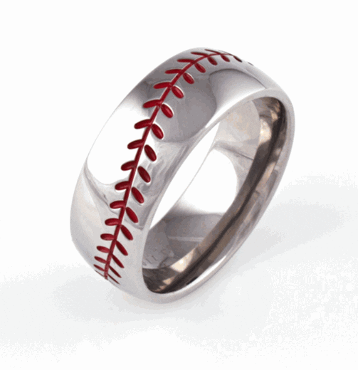 men's wedding band baseball ring