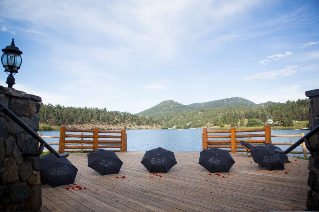 Evergreen Colorado Rain Theme Marriage Proposal by The Yes Girls Events