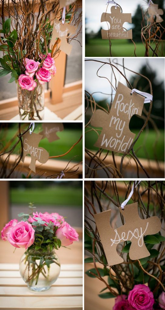 Pink rose puzzle piece proposal