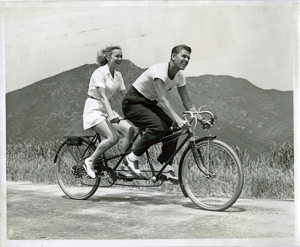 couple on tandem bike