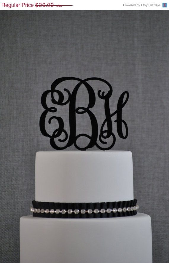 monogram wedding cake topper
