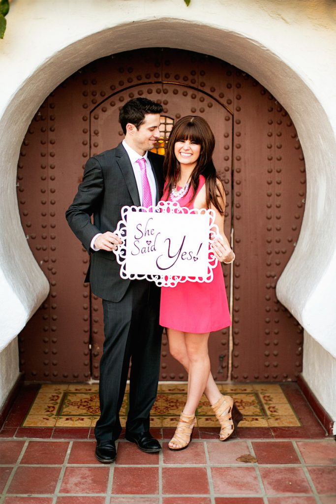 she said yes sign wedding marriage proposal