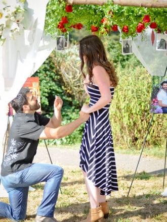 photos incorporated in marriage proposal