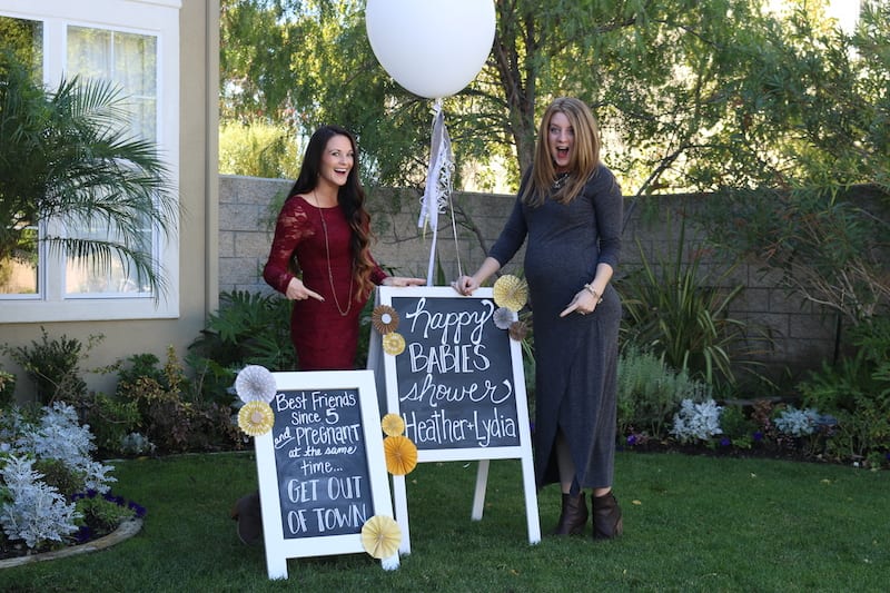 Gray Yellow White baby shower by the yes girls