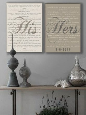 creative displays for wedding vows