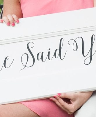 Sign for girl to hold after getting engaged