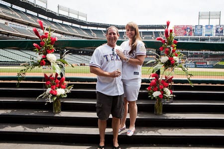 rangers stadium marriage proposal