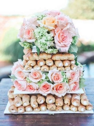 italian pastries instead of wedding cake