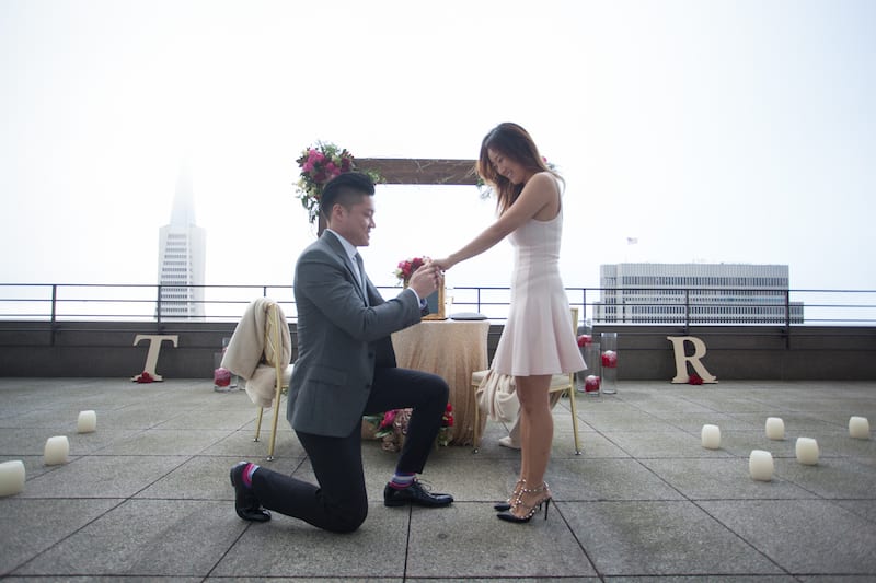 san francisco rooftop wedding proposal