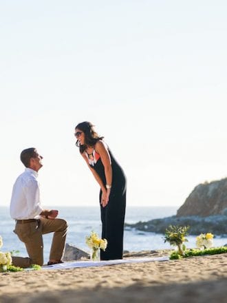 southern California private beach wedding proposal