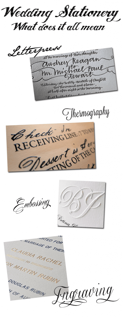 different printing techniques of wedding stationary