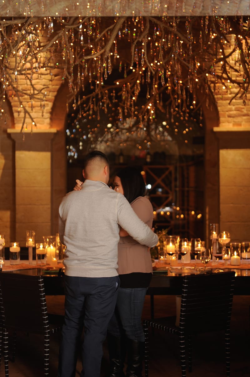 romantic chandelier Napa Proposal 