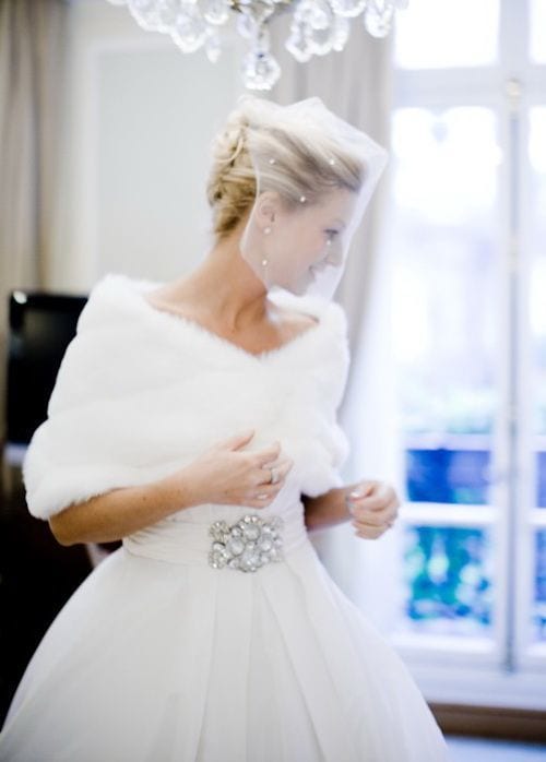 stay warm in wedding gown