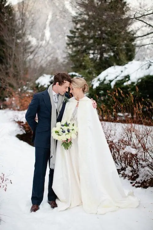 stay warm in wedding gown