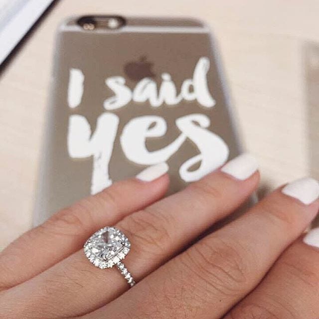 Engagement ring selfie