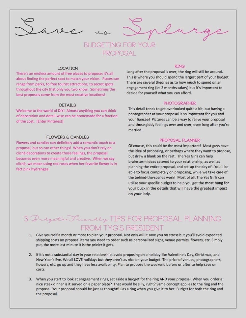 budget tips for planning a marriage proposal