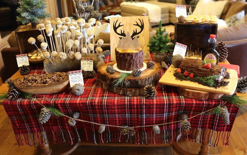 lumberjack party dessert table by the yes girls