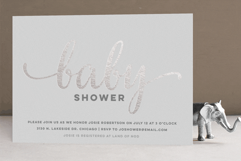 minted foil baby shower invites