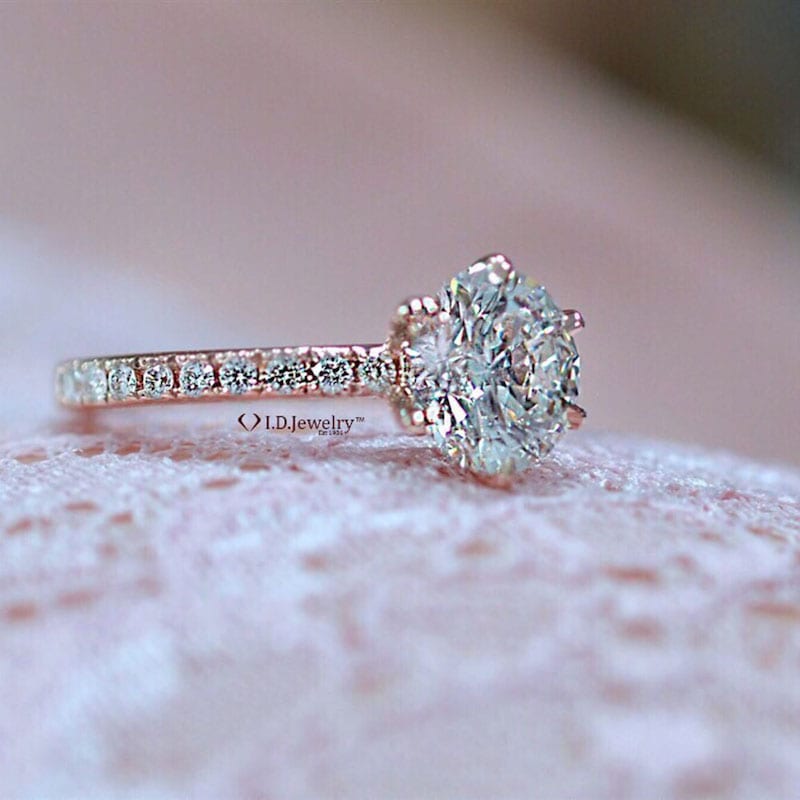 ID Jewelry Rose Gold Engagement Ring