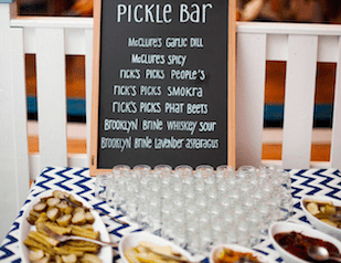 pickle bar at a wedding
