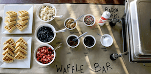 waffle bar at a wedding