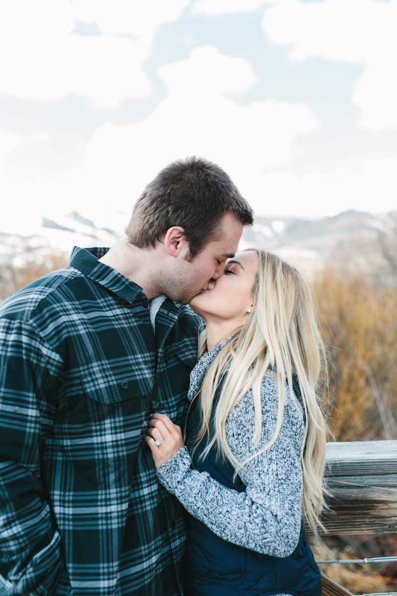 engaged couple in park city utah