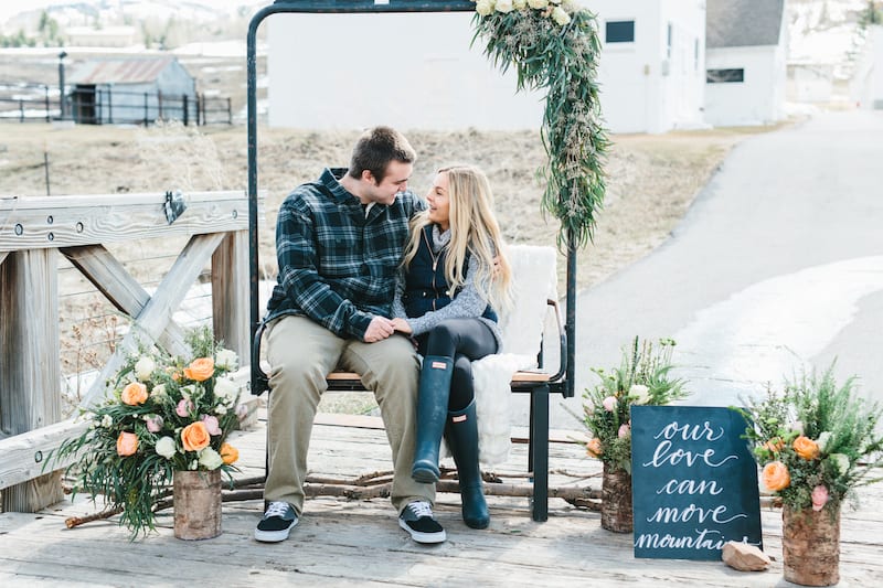 Park City White Barn Wedding Proposal