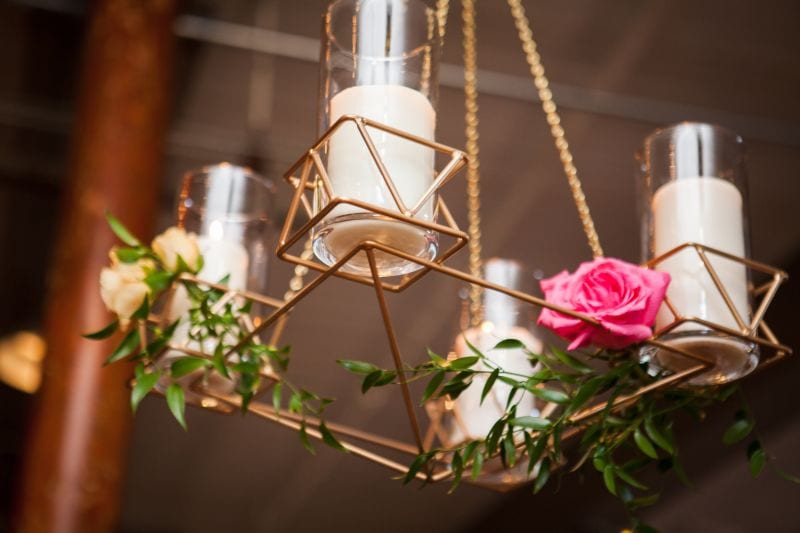 gold geometric wedding decor