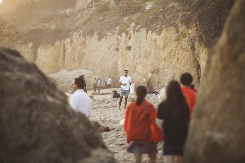 malibu beach wedding proposal by the yes girls