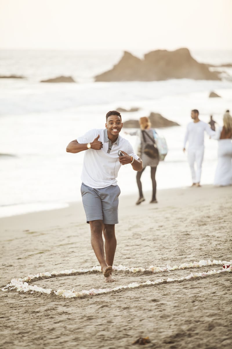 malibu beach wedding proposal by the yes girls