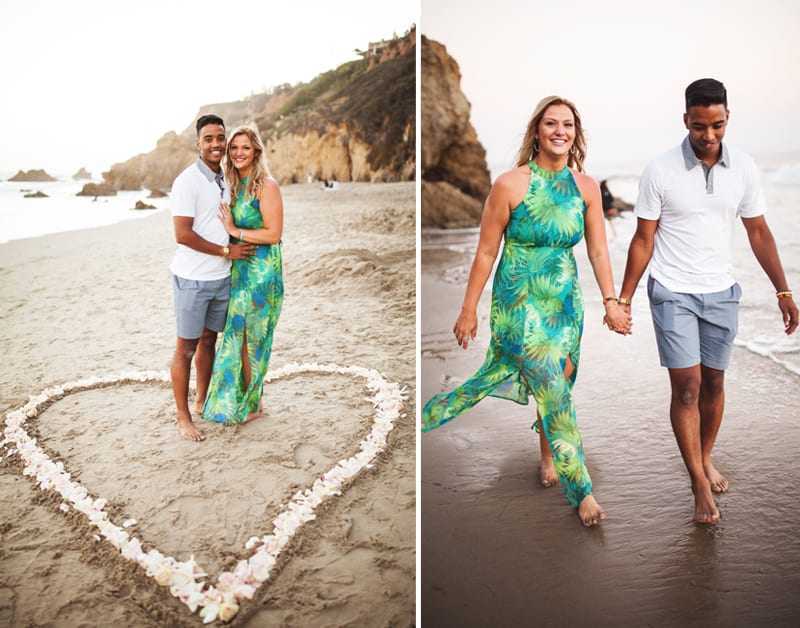 couple walking holding hands on beach