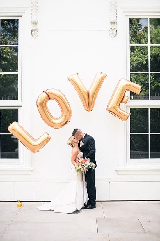 foil letter balloons for wedding