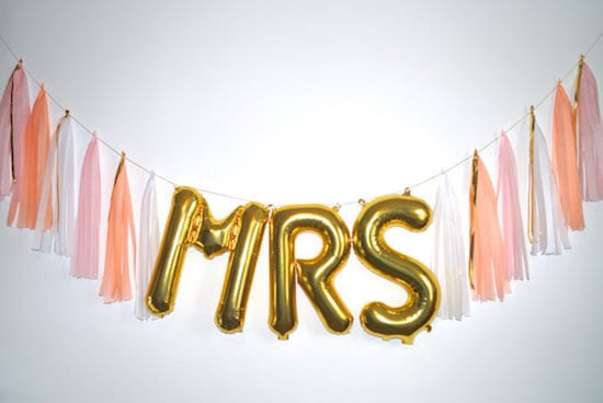 foil letter balloons for wedding