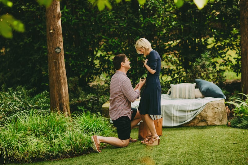 dallas marriage proposal at arboretum