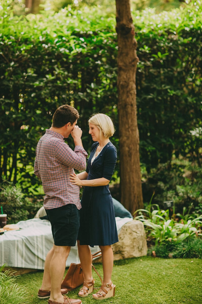 dallas wedding proposal at arboretum