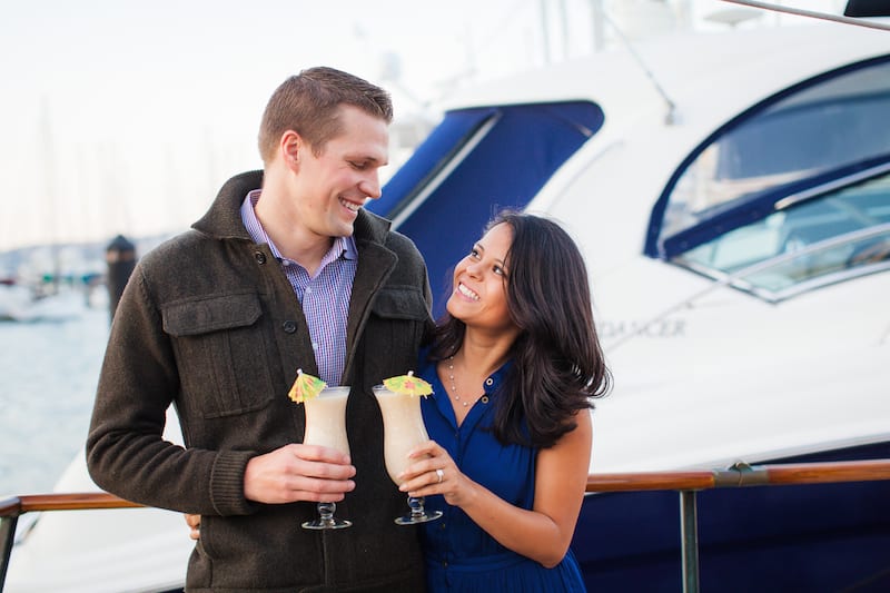 wedding proposal on private boat