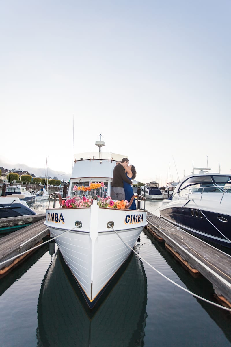 wedding proposal on private boat