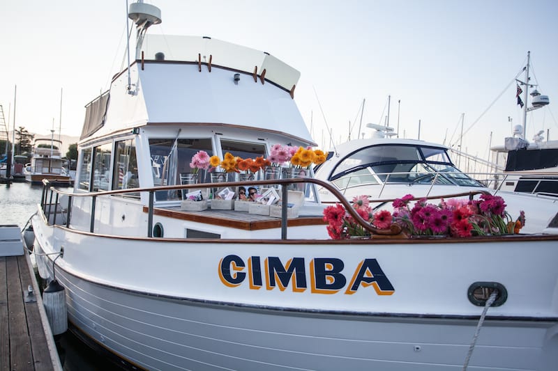 flowers covering boat deck