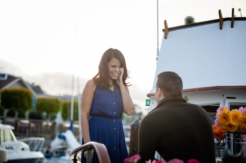 wedding proposal on private boat