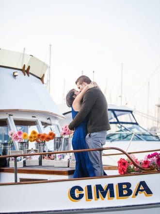 wedding proposal on private boat