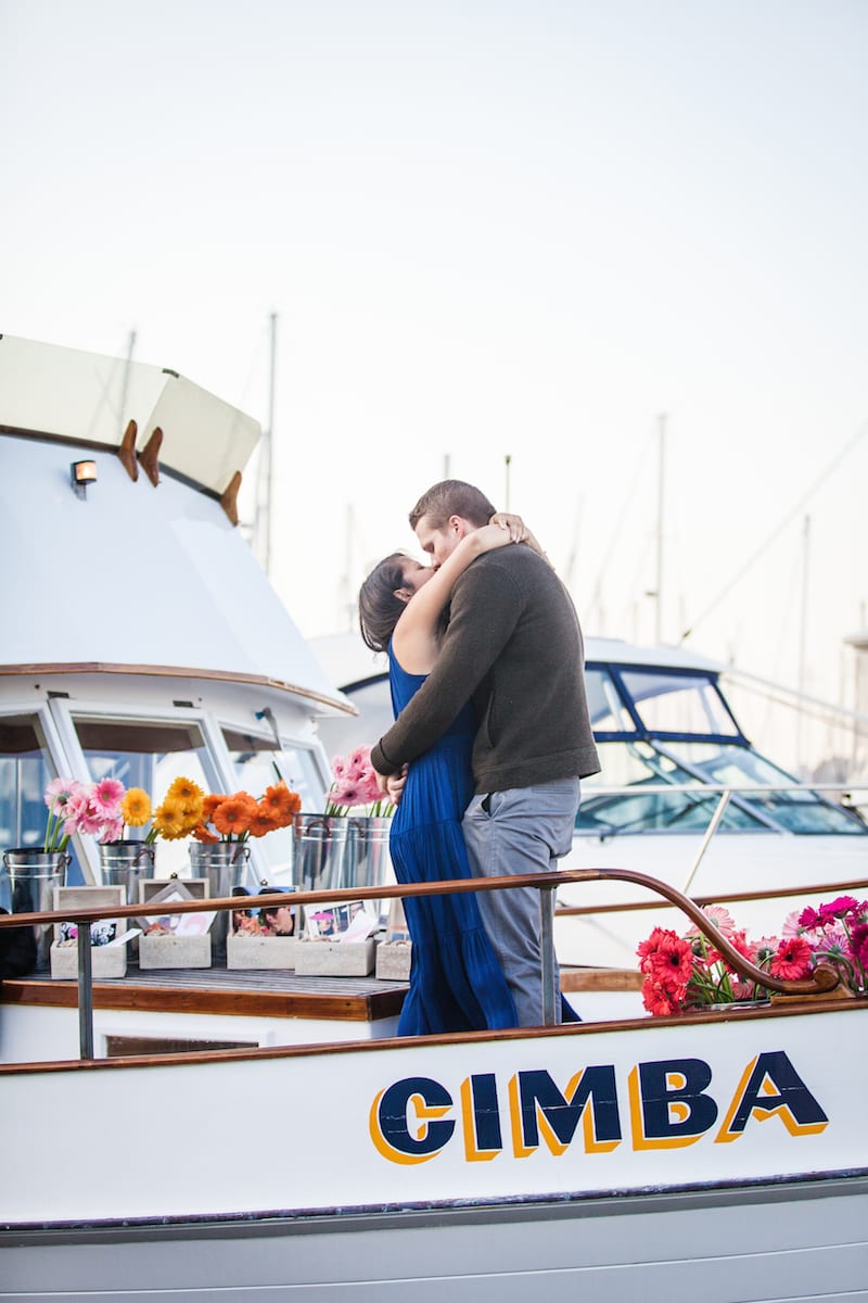 wedding proposal on private boat