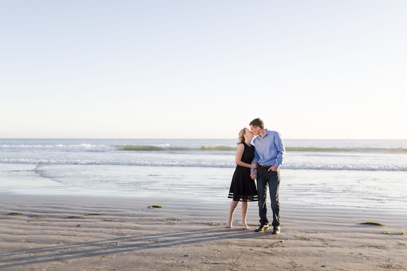 couple engagement photos on beach