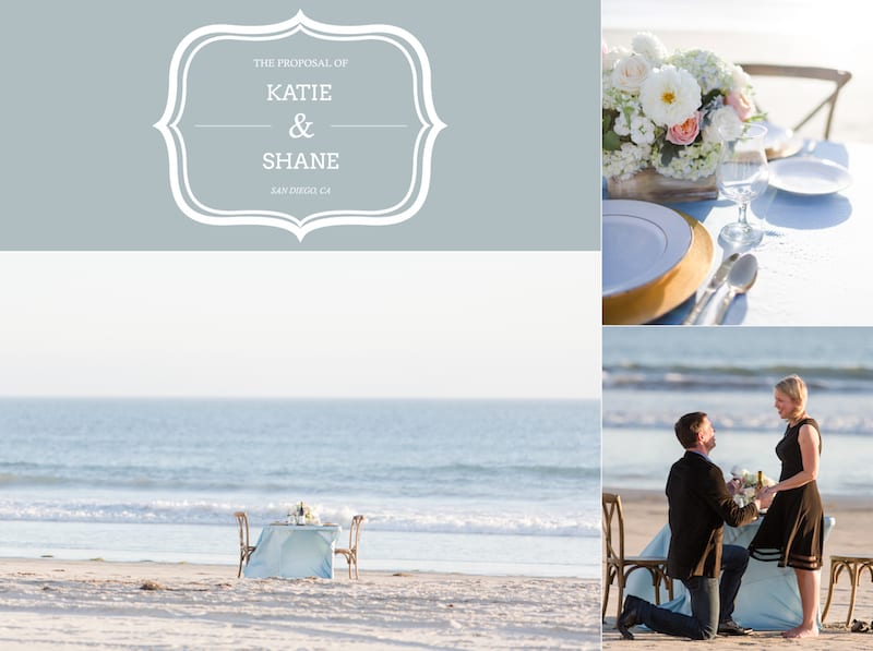 couple getting engaged on the beach in san diego