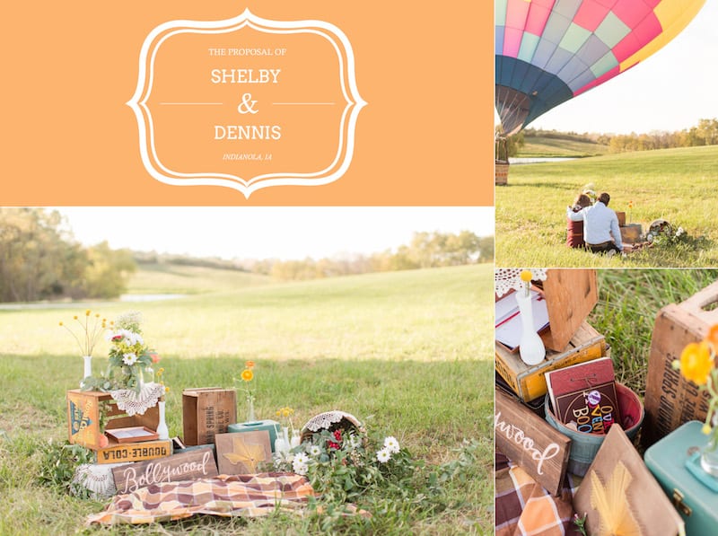 couple in hot air balloon kissing