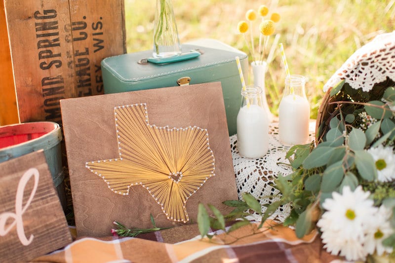 yellow texas string art